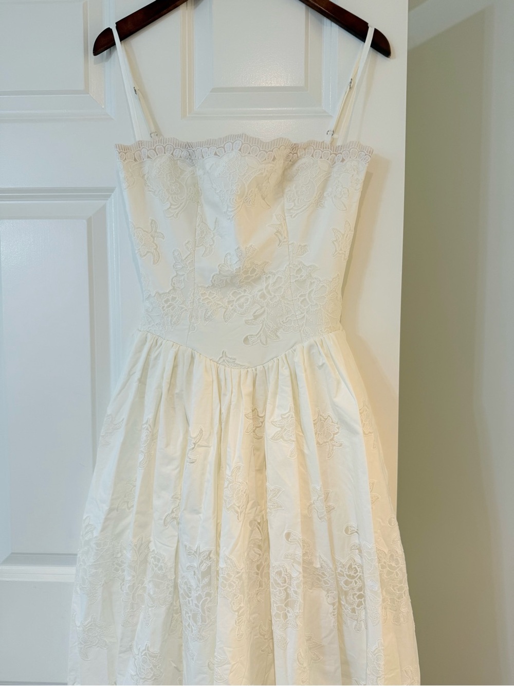 House of CB CHLOE White Custom Lace Cotton Midi Sundress Small cup A/C NWOT - Picture 5 of 8